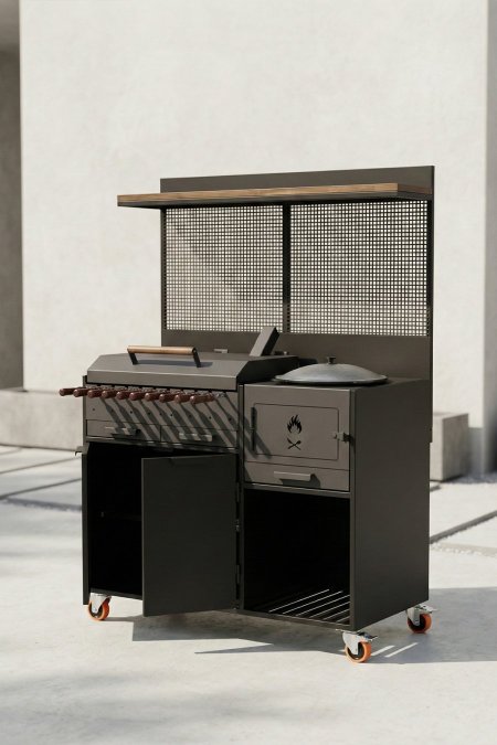 شواية فحم “المطبخ المتنقّل” مع فرن وصاج